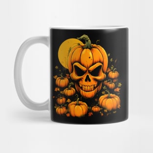 Pumpkin Skull Halloween Mug